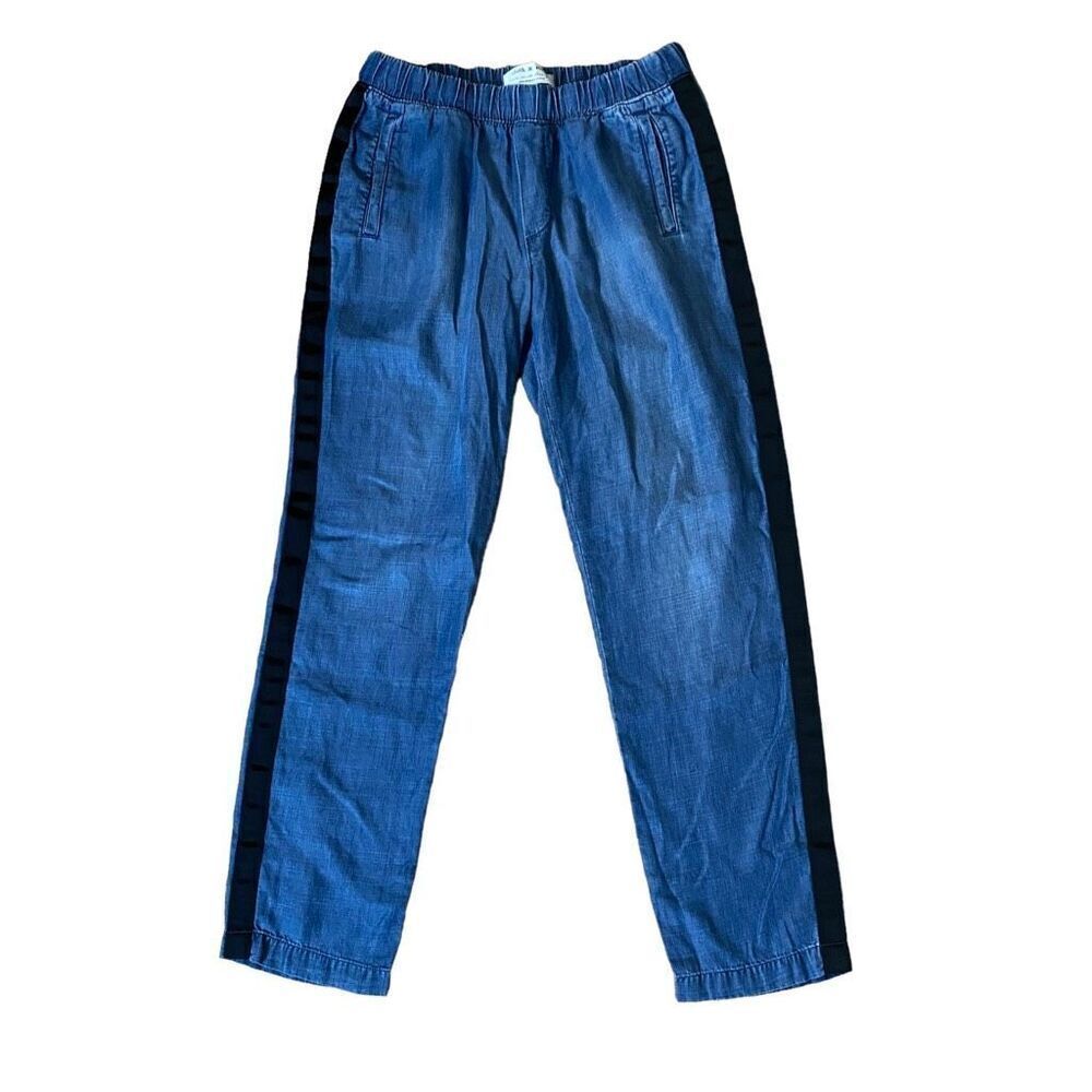 Anthropologie XS Cloth & Stone Pull On Denim Tuxedo Stripe